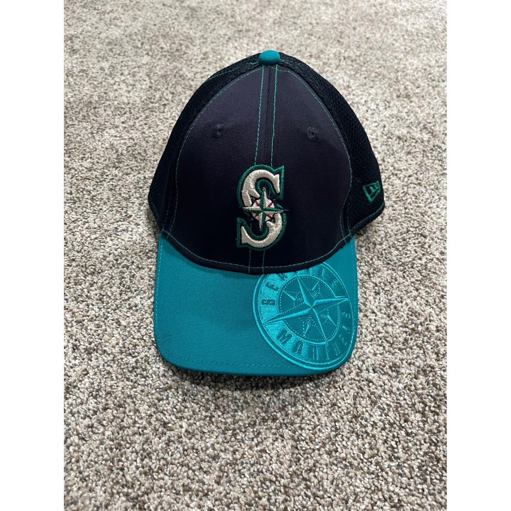 New Era Seattle Mariners 39THIRTY Hat Navy Teal MLB Stretch Fit Large-XLarge